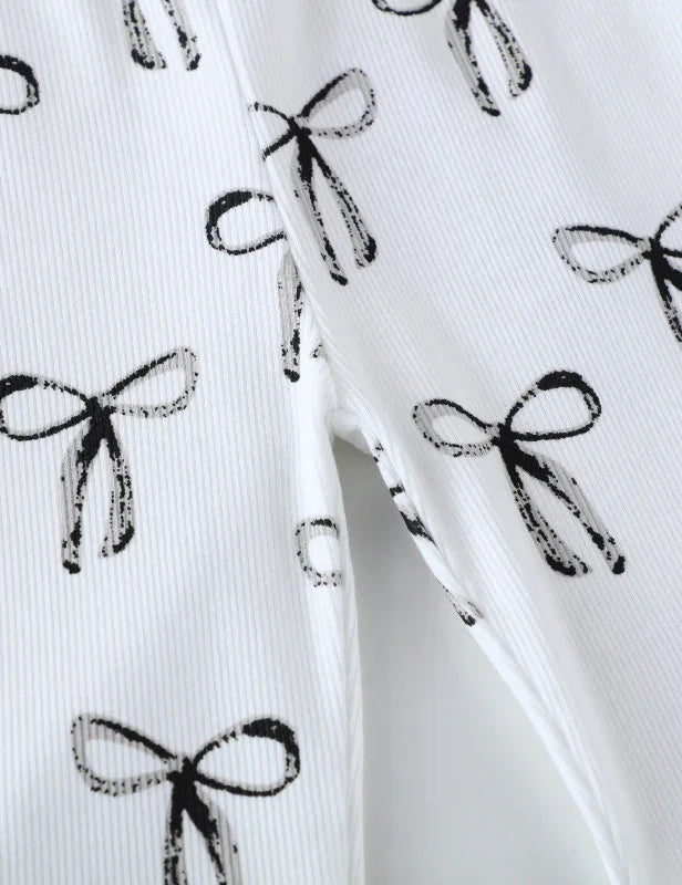 リボンプリントフレアレギンス