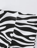 Ausgestellte Leggings mit Zebrastreifen
