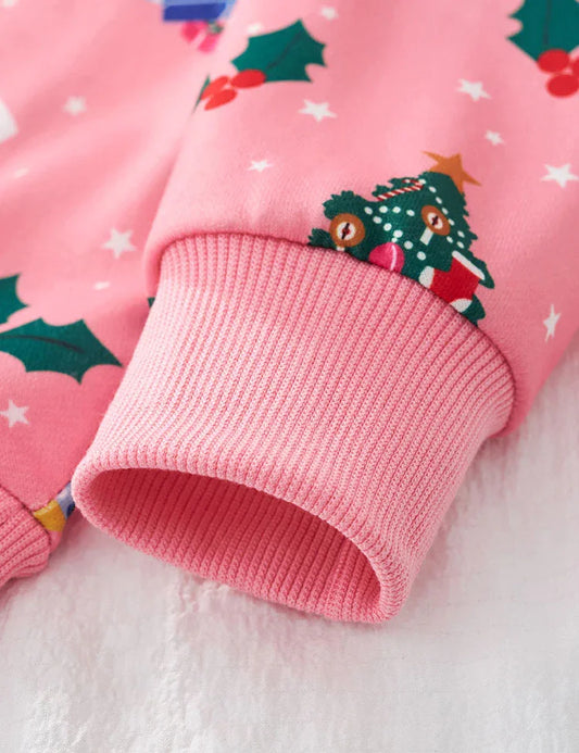 Weihnachts-Sweatshirt aus Baumwolle mit Aufdruck