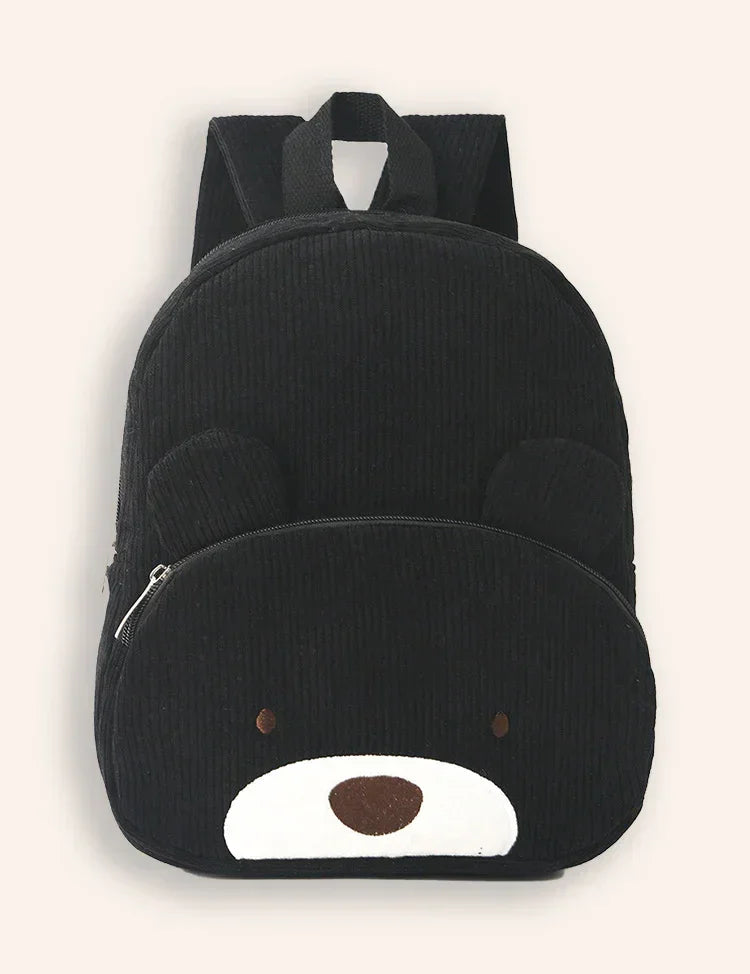Sac d'école brodé d'ours mignon