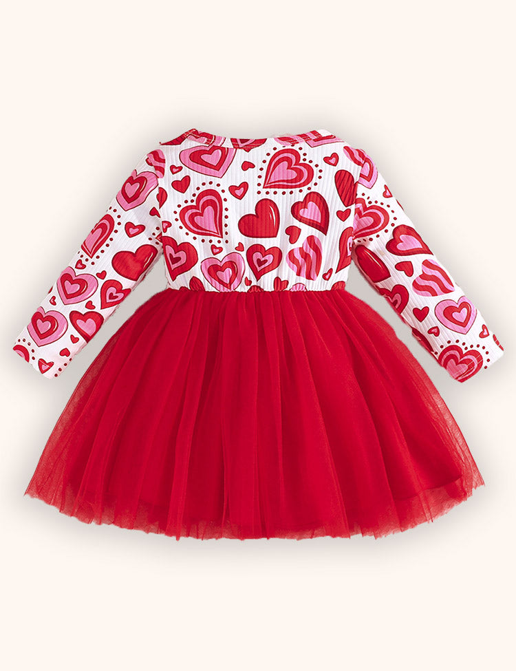 Abito in tulle con motivo amore per San Valentino