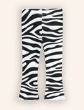 Ausgestellte Leggings mit Zebrastreifen