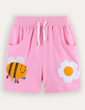 Shorts mit Bienenblumen-Applikation