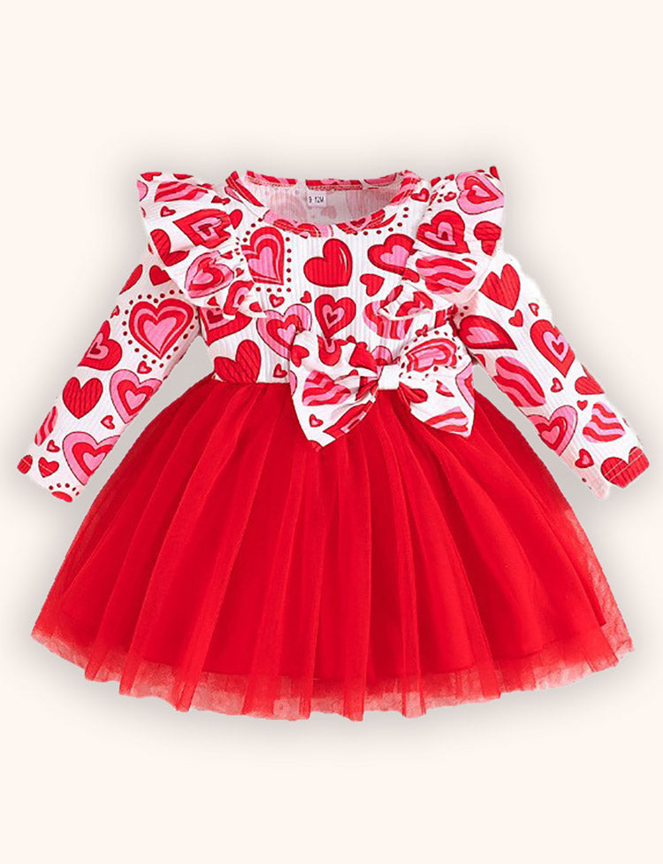 Abito in tulle con motivo amore per San Valentino