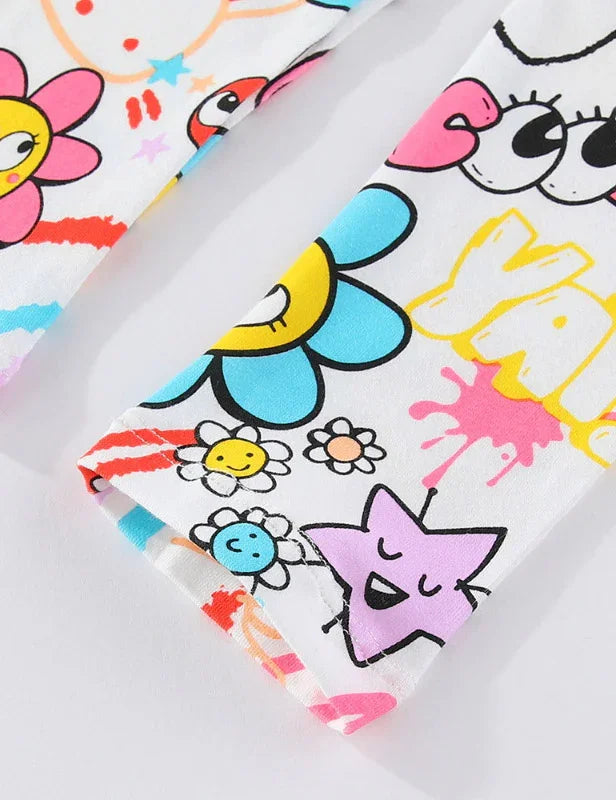 Leggings con stampa floreale carina