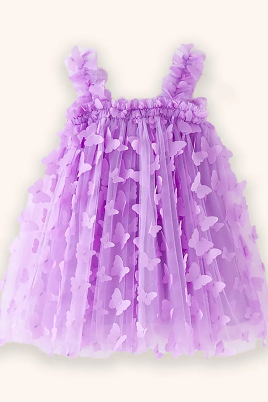 3D vlinderbloem tule jurk