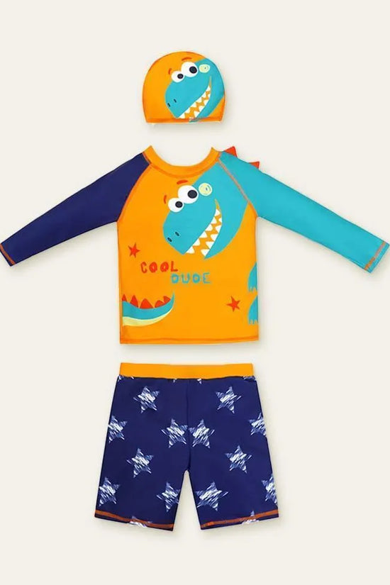 Animal Long Sleeve Swim Suit + Cap - Mini Taylor