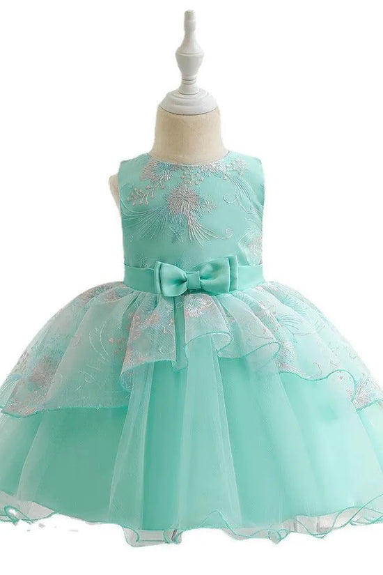 Bow Embroidered Mesh Party Dress - Mini Taylor