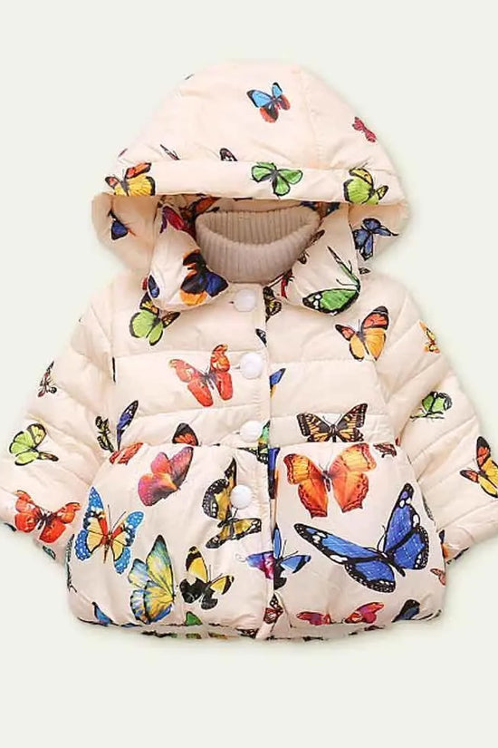 Butterfly Printing Clothes Cotton-Padded Jacket - Mini Taylor