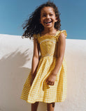 Lemon Gingham Novelty Strappy Dress