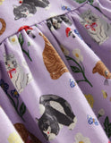 Cartoon Cat Printed Dress - Mini Taylor