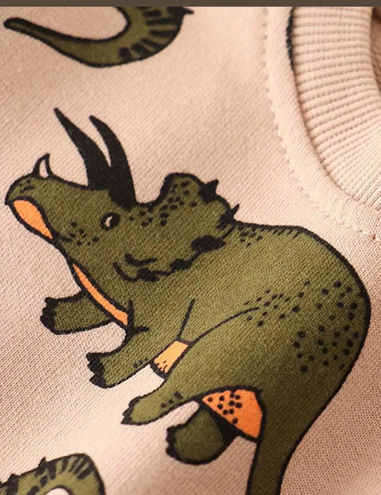 Cartoon Dinosaur Printed Sweatshirt - Mini Taylor