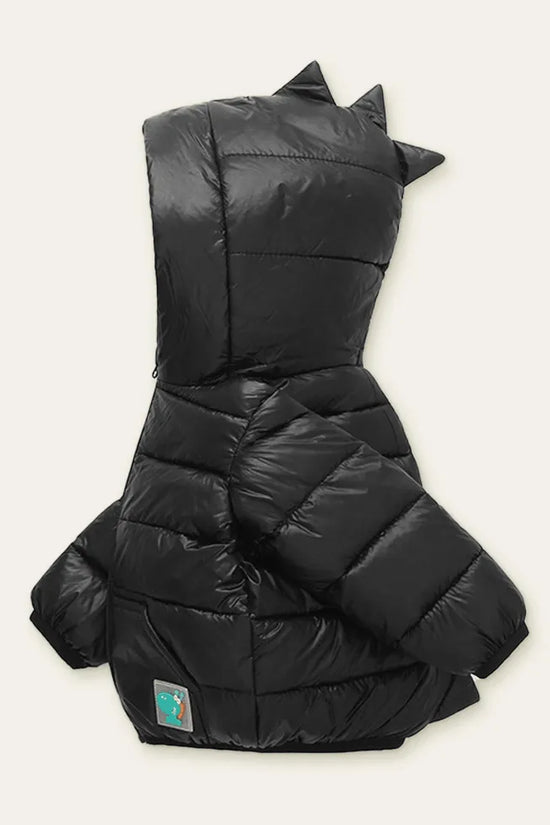 Cartoon Dinosaur Printed Zipper Design Coat - Mini Taylor