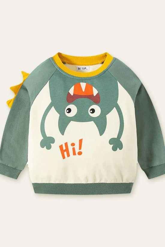 Cartoon Monster Printed Sweatshirt - Mini Taylor