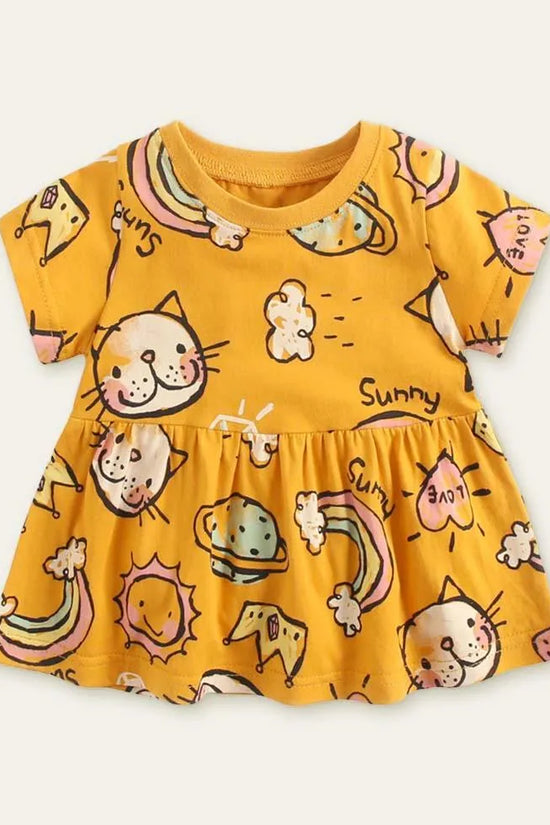 Cat Rainbow Printed Dress - Mini Taylor