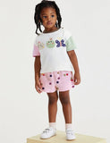 Colorful Butterfly Print Short Sleeve Set - Mini Taylor