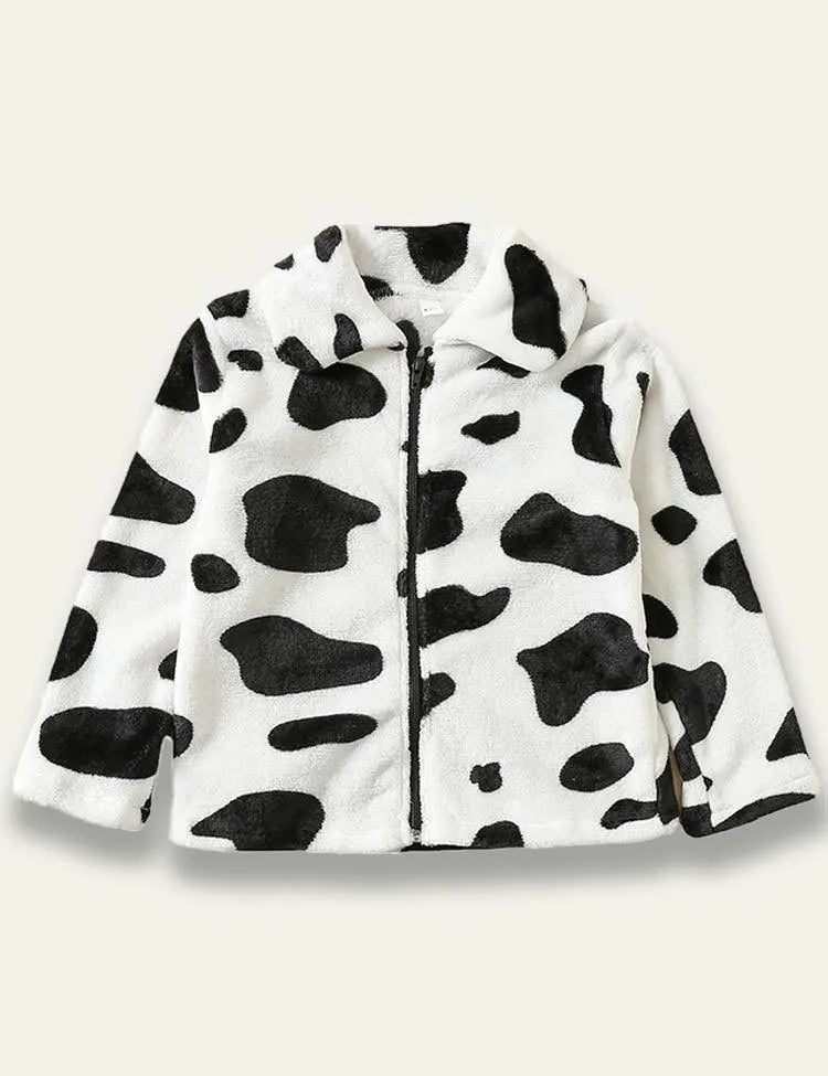 Cow Printed Flannel Coat - Mini Taylor
