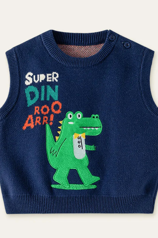 Crocodile Appliqué Sweater Vest - Mini Taylor