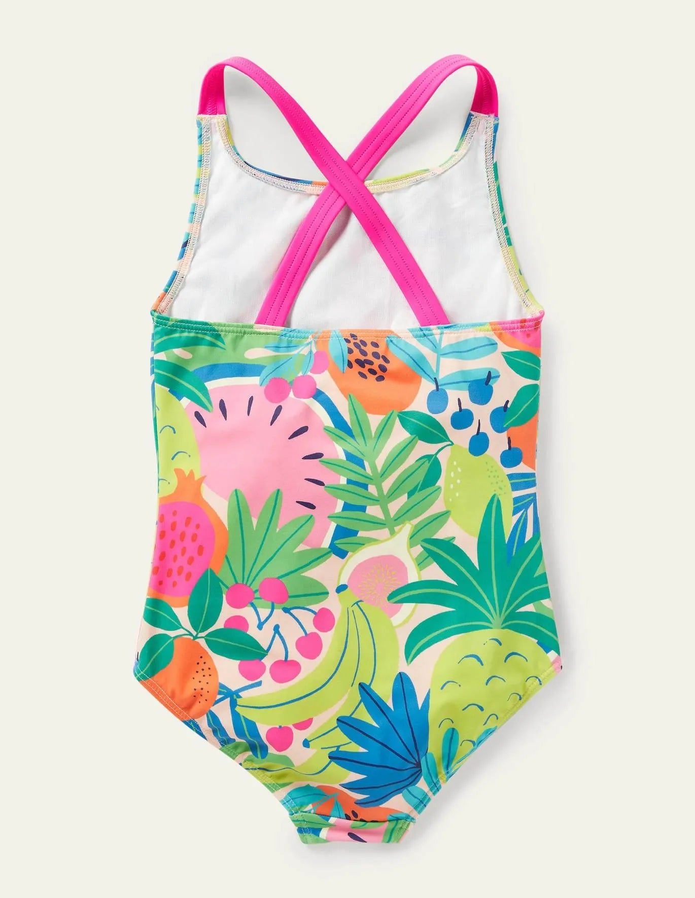 Cross-back Printed Multi Tropical Fruit Swimsuit - Mini Taylor