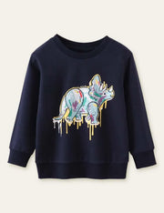 Cute Dinosaur Printed Sweatshirt - Mini Taylor