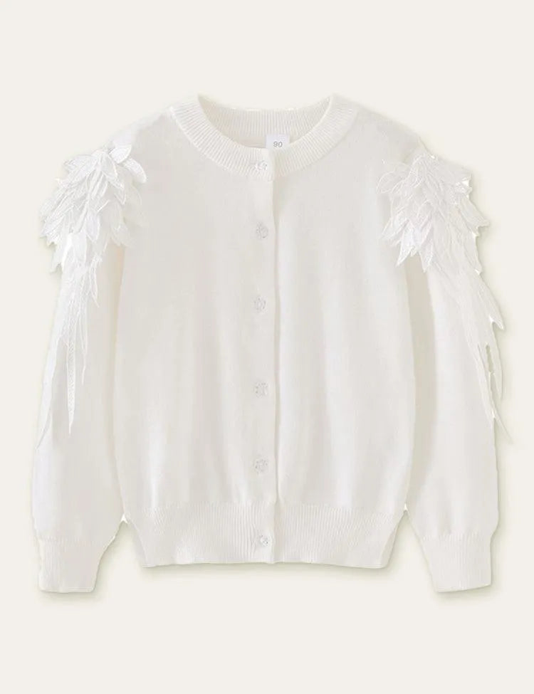 Cute Wings Design Button Sweater Cardigan - Mini Taylor