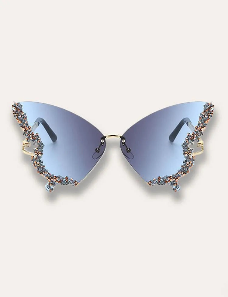 Diamond Butterfly Rimless Sunglasses - Mini Taylor