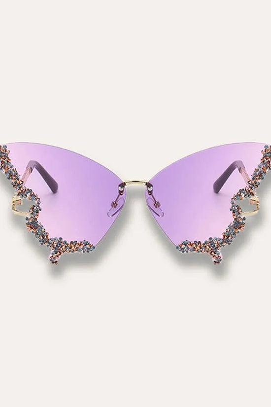 Diamond Butterfly Rimless Sunglasses - Mini Taylor