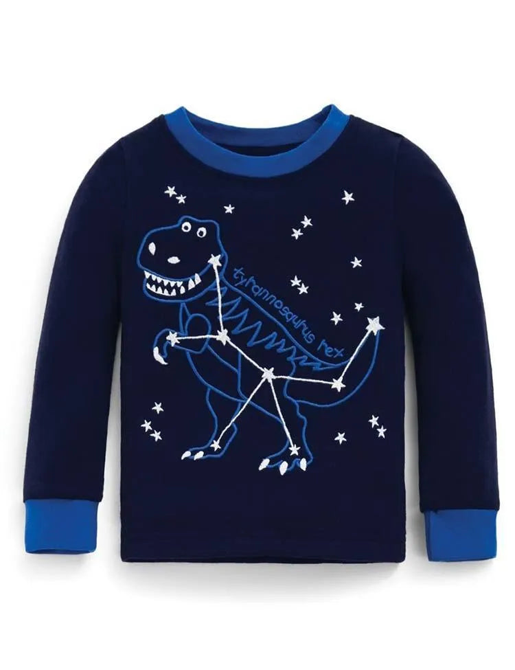 Dinosaur Embroidered Pajamas Set - Mini Taylor