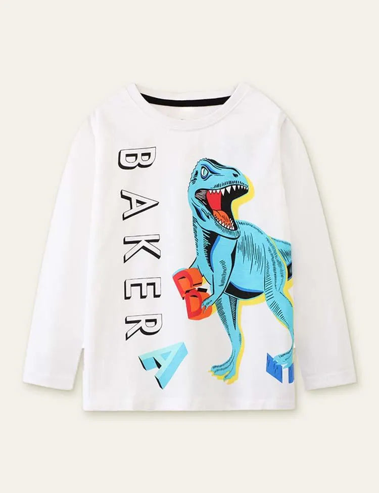 Dinosaur Printed Long-Sleeved T-shirt - Mini Taylor