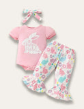 Easter Cute Short Sleeve Rabbit Romper Set - Mini Taylor