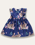 Easter Flying Sleeve Bunny Print Dress - Mini Taylor