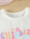 Easter Letter Printed T-Shirt+Bunny Flared Pants - Mini Taylor