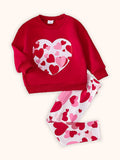 Sweatshirt-Set mit Valentinstag-Love-Print