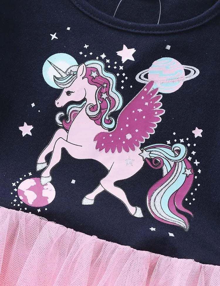 Fantasy Unicorn Printed Mesh Party Dress - Mini Taylor