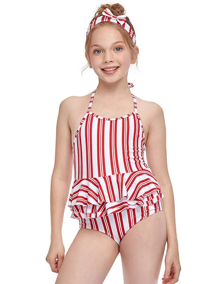 Flamingo Striped Swimsuit - Mini Taylor
