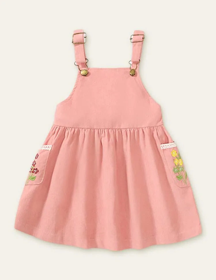 Flower Embroidered Strap Dress + Floral Printed Sweatshirt - Mini Taylor