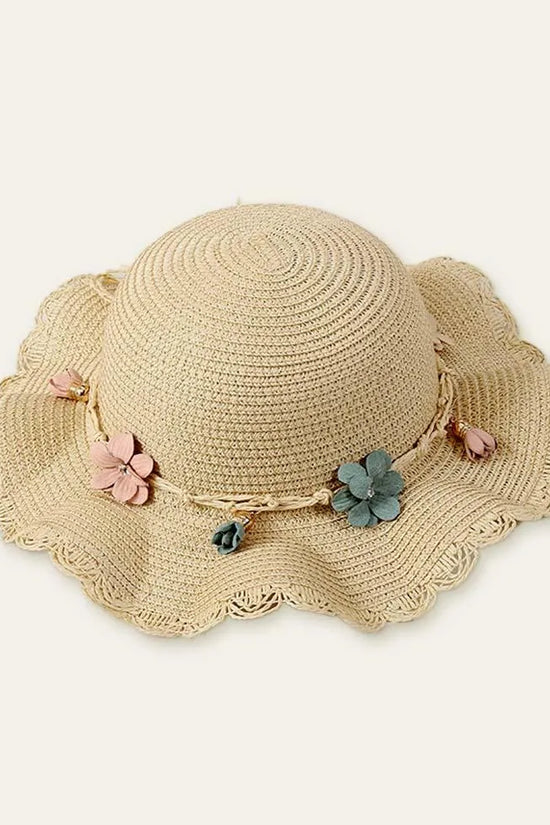 Flower Sunshade Seaside Straw Hat - Mini Taylor