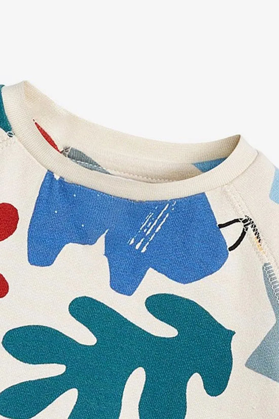 Geometric Leaves Animal Full Printed Sweatshirt - Mini Taylor