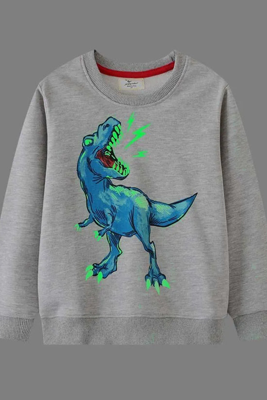 Glowing Dinosaur Printed Sweater - Mini Taylor