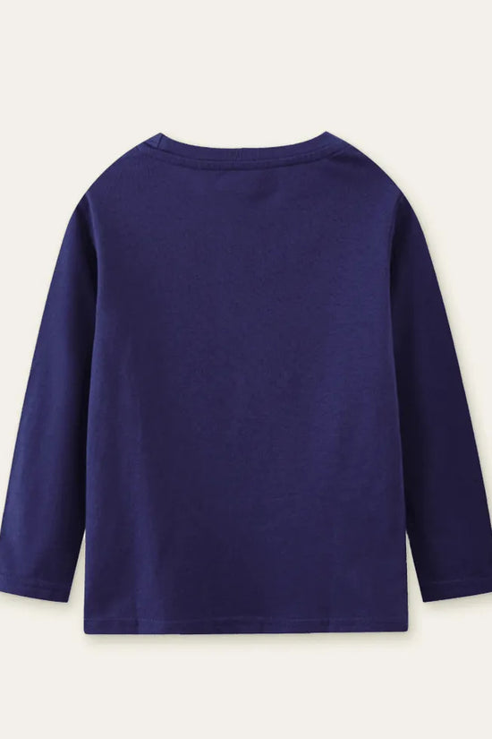 Glowing Dinosaur Rocket Printed Long Sleeve T-shirt - Mini Taylor