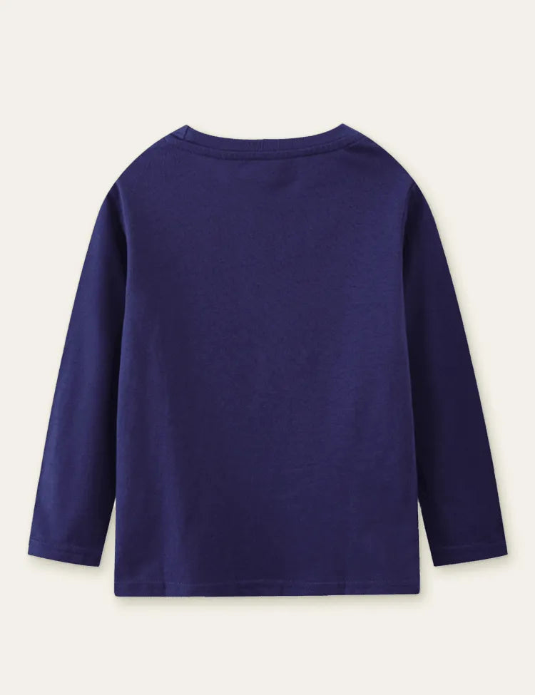 Glowing Dinosaur Rocket Printed Long Sleeve T-shirt - Mini Taylor