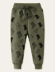 Illustration Dinosaur Printed Sweatpants - Mini Taylor