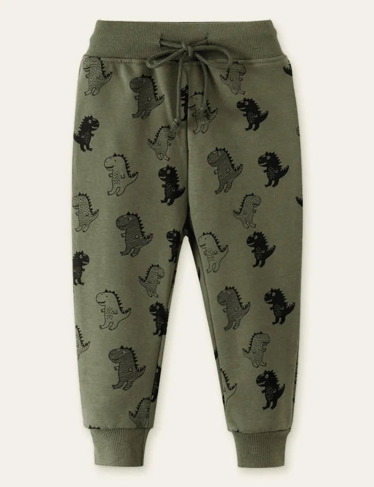 Illustration Dinosaur Printed Sweatpants - Mini Taylor