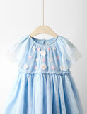 Blue Swan Appliqué Tulle Party Dress