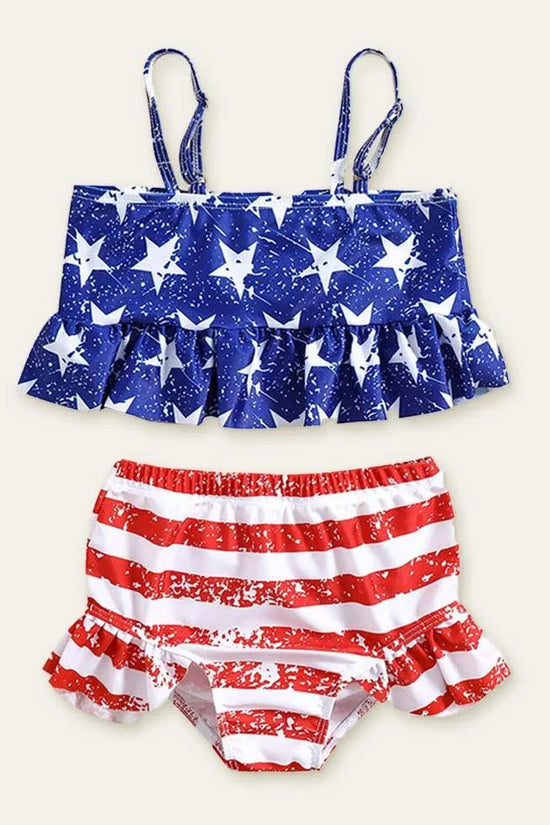 Independence Day Striped Printed Swimsuit - Mini Taylor