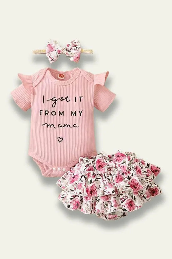 Letter Printed Romper+Floral Skirt - Mini Taylor