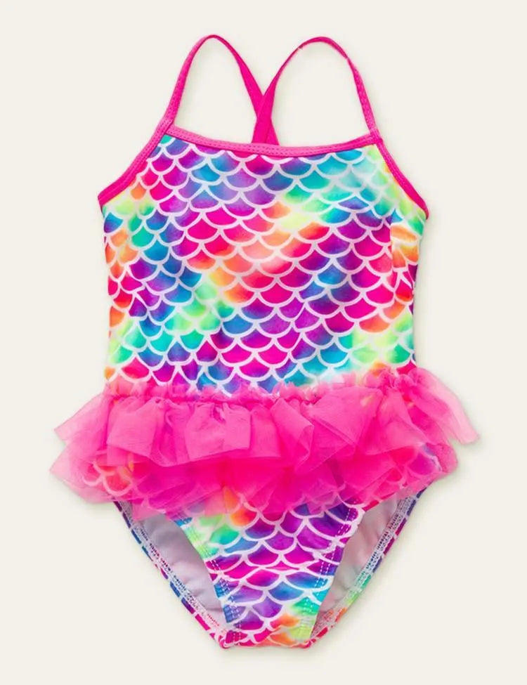 Mermaid Printed Mesh Swimsuit - Mini Taylor