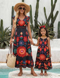 Mom and Me Vacation Backless Summer Beach Dress