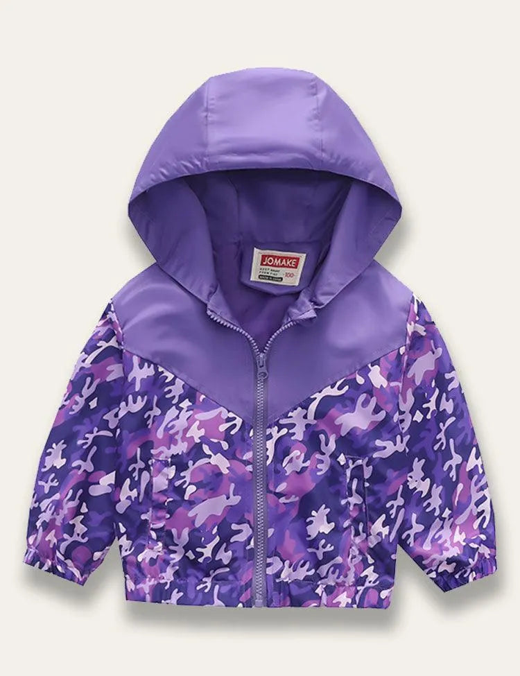 Multicolor Print Hooded Coat - Mini Taylor