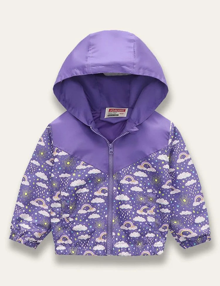 Multicolor Print Hooded Coat - Mini Taylor